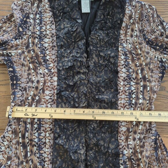 Alberto Makali Faux Fur Trim Open Front Cardigan Missoni Jacket With Belt Size M - Picture 10 of 12